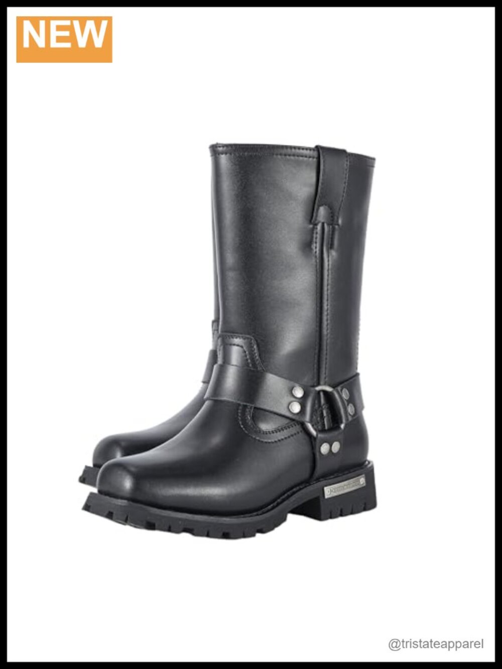 Women's Faux Leather Mid-Calf Motorcycle Boots Waterproof Non-slip Zip